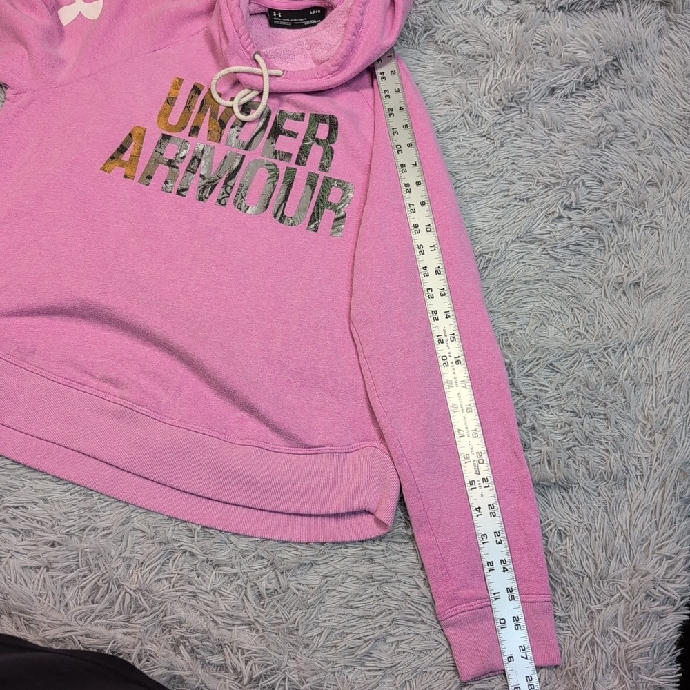 Under Armour Sweatshirt Womens L Pink Hoodie Coldgear Loose Realtree Camo - Picture 5 of 11